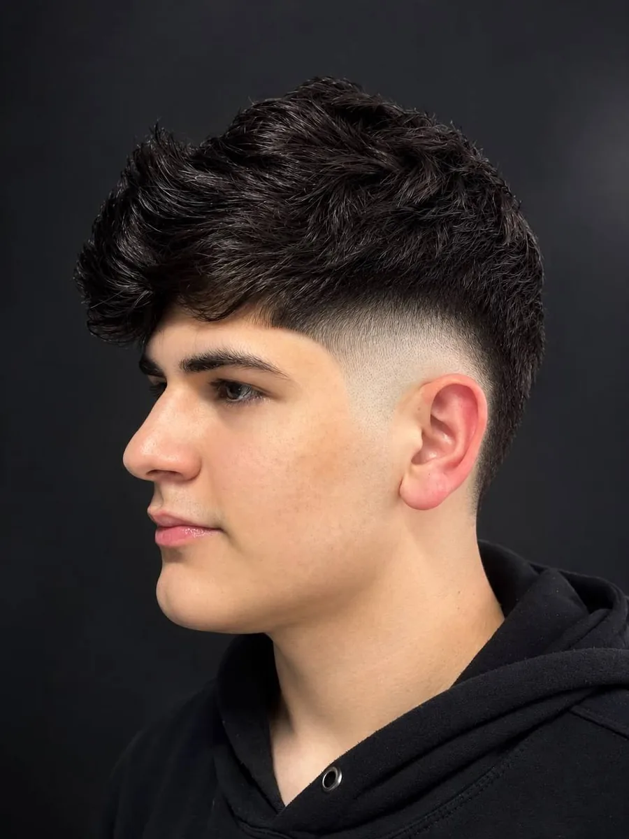 Corte texturizado com degradê alto