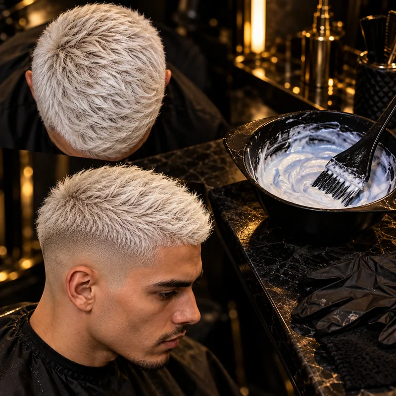 Cabelo masculino platinado com degradê